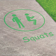 Squats Reusable Playground Stencil
