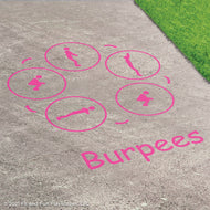 Burpees Reusable Playground Stencil