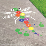 Skipadee The Dragonfly Hopscotch ® Reusable Playground Stencil