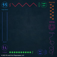 Fitness Activity Circuit Reusable Playground Stencil Package