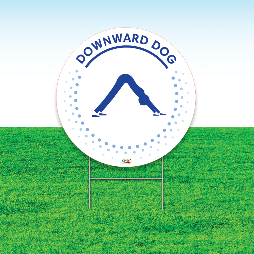 Downward Dog Pose Mindfulness Yard Sign