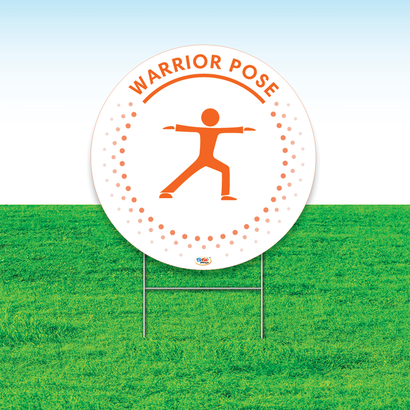 Peaceful Warrior Pose Mindfulness Yard Sign