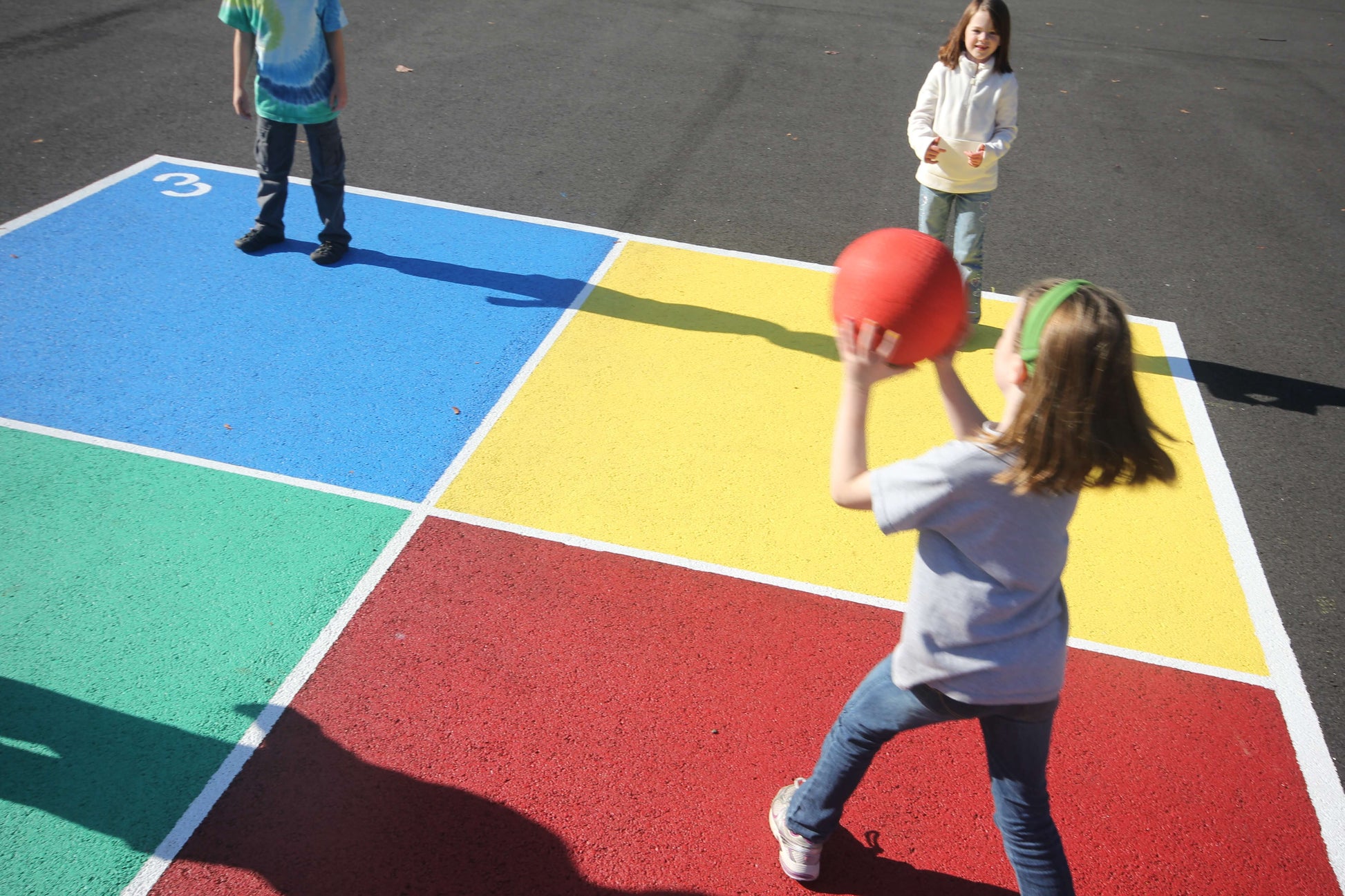 Four Square/Box Ball Reusable Playground Stencil Large