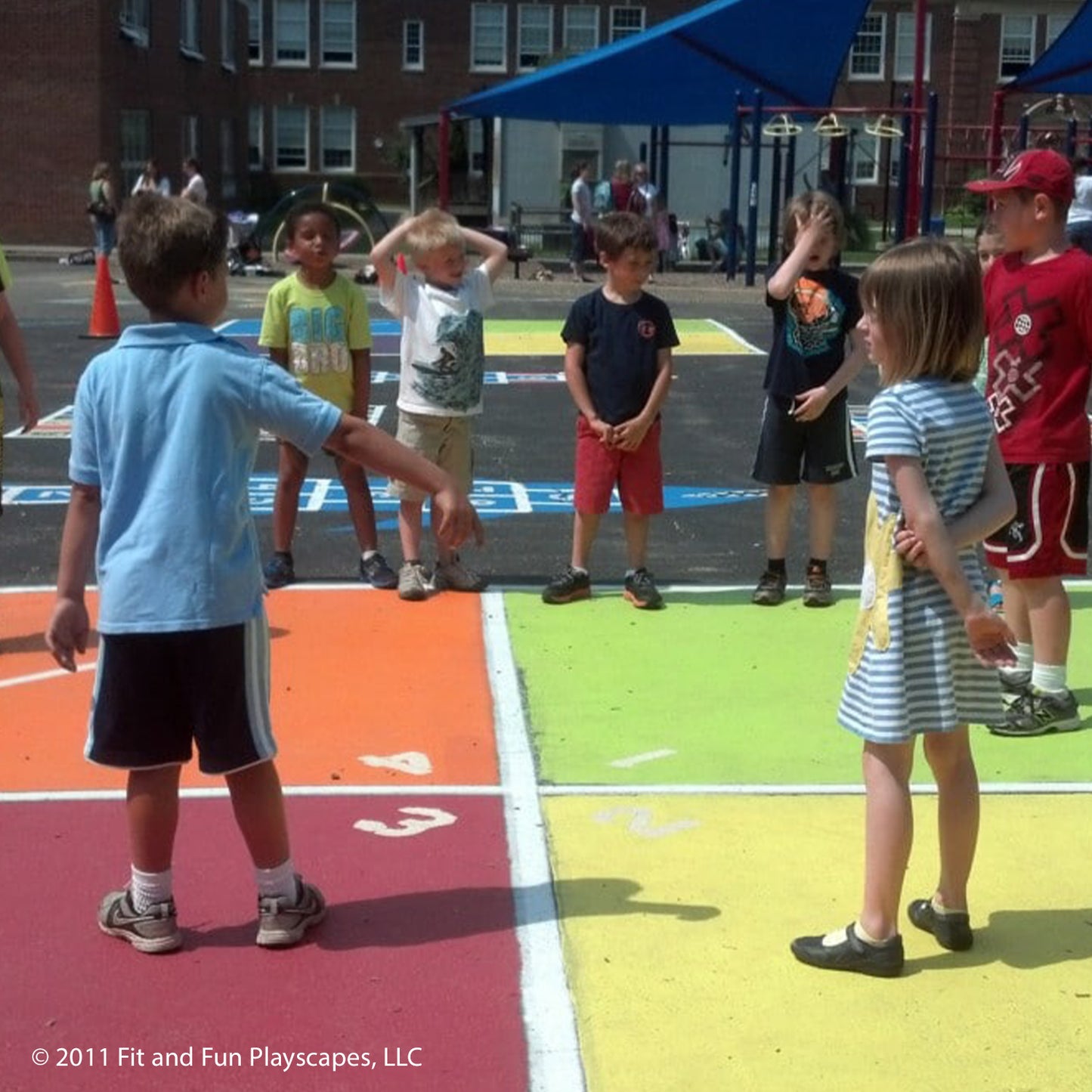 Four Square/Box Ball Reusable Playground Stencil Large