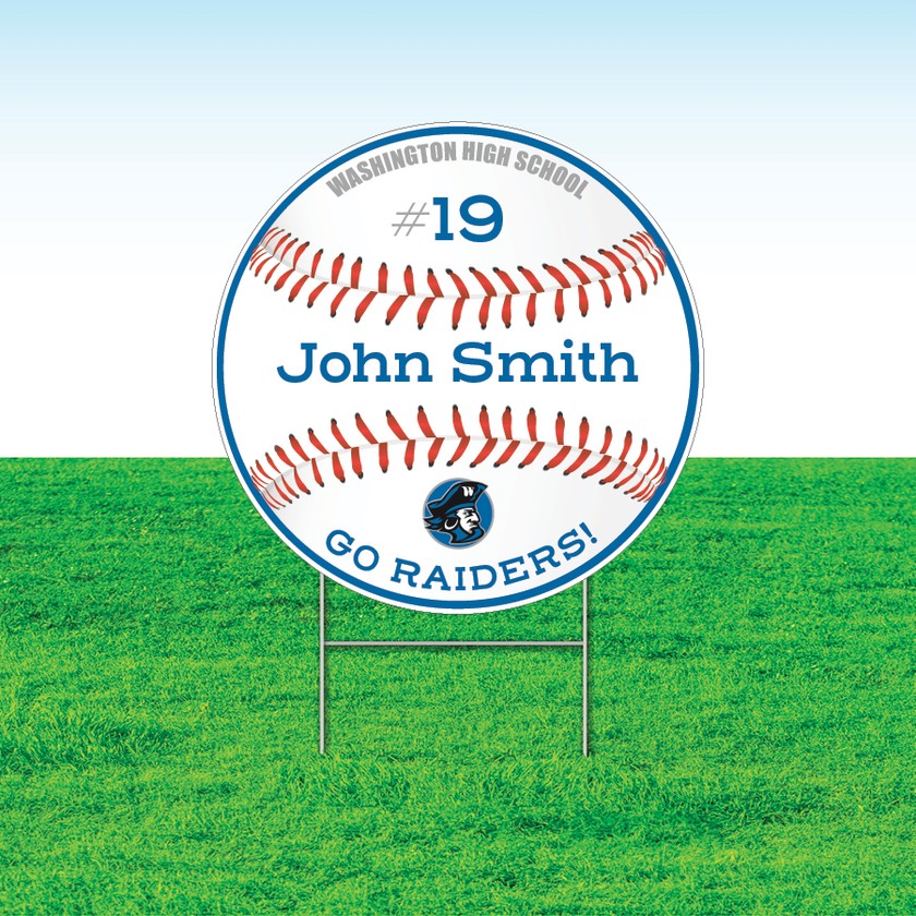 Baseball Team Yard Signs, Rectangular or Contour Cut, Customizable
