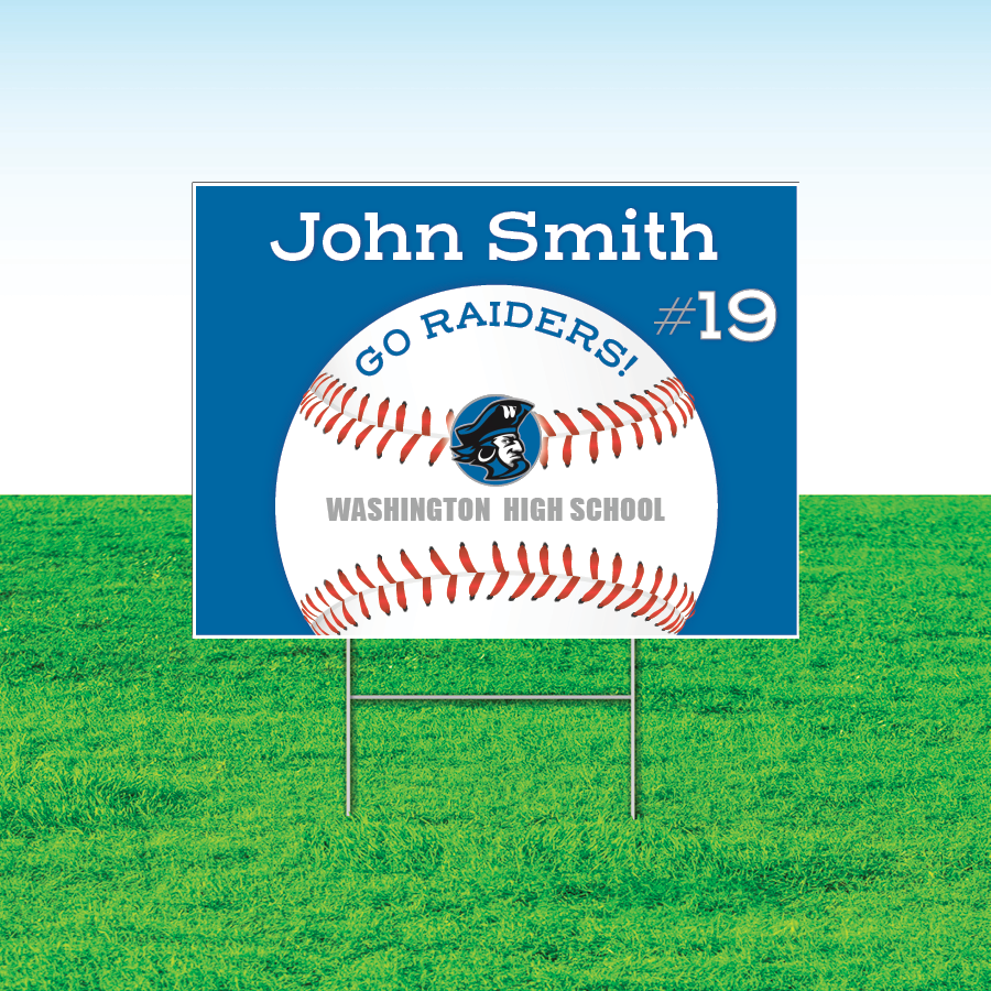 Baseball Team Yard Signs, Rectangular or Contour Cut, Customizable