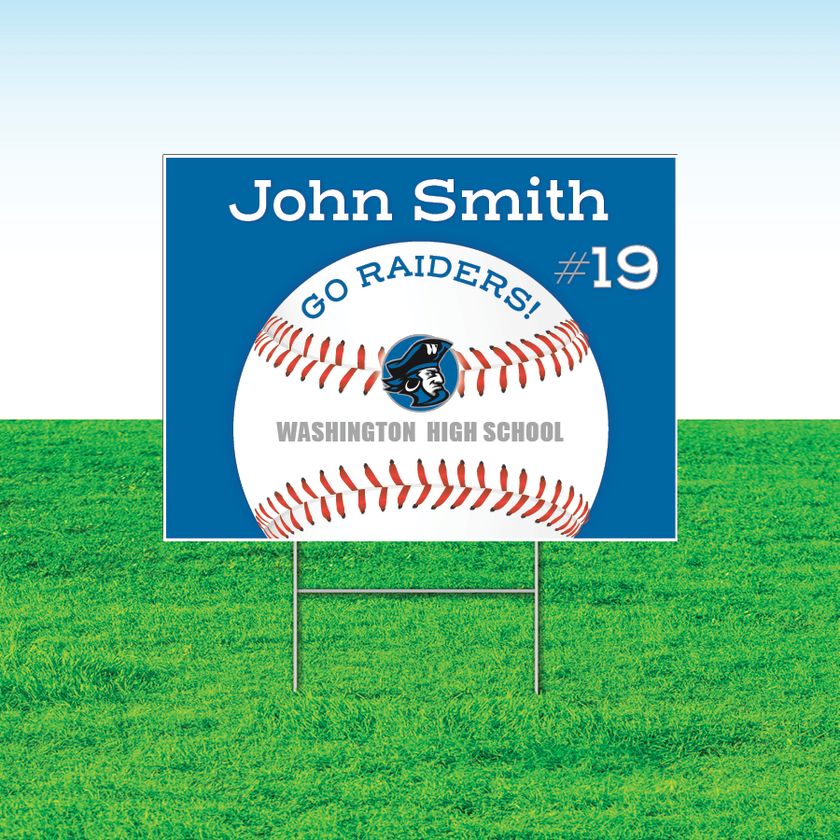 Baseball Team Yard Signs, Rectangular or Contour Cut, Customizable