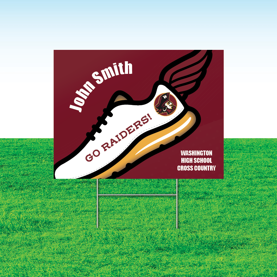 Cross Country Team Yard Signs, Rectangular or Contour Cut, Customizable