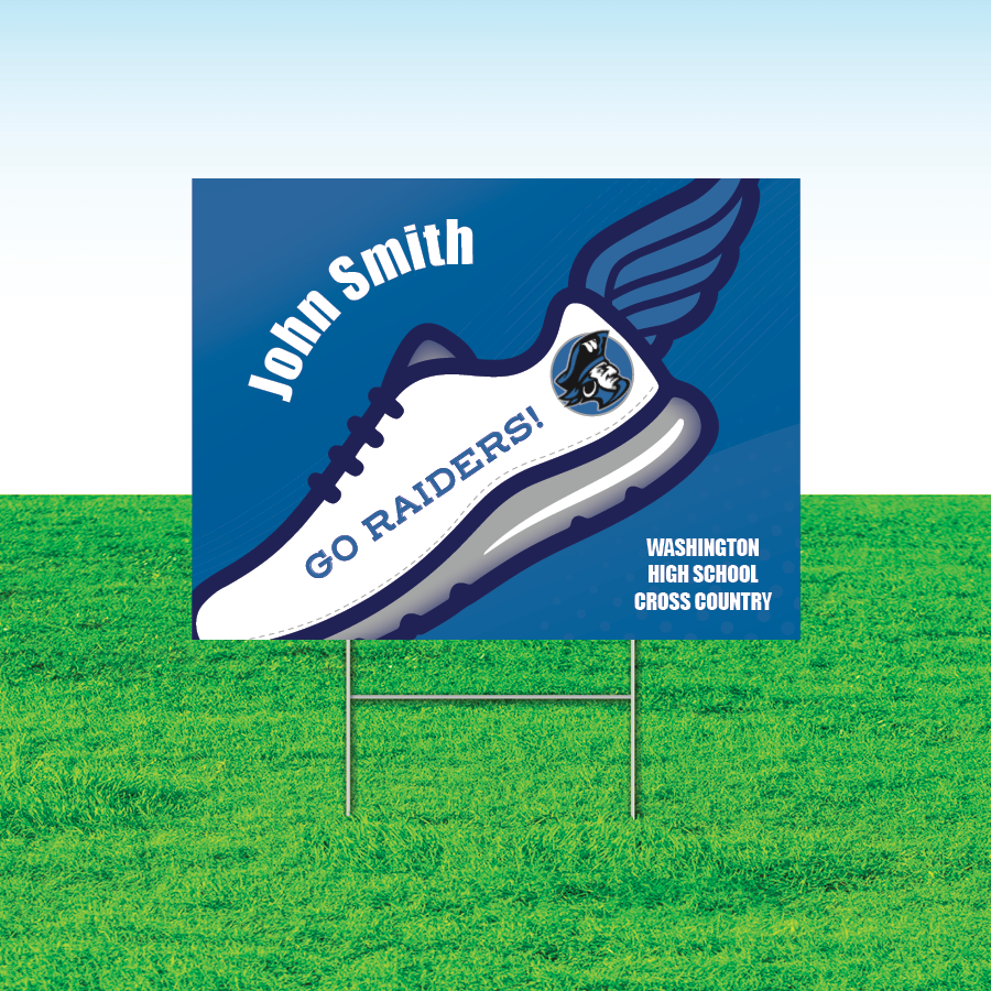 Cross Country Team Yard Signs, Rectangular or Contour Cut, Customizable