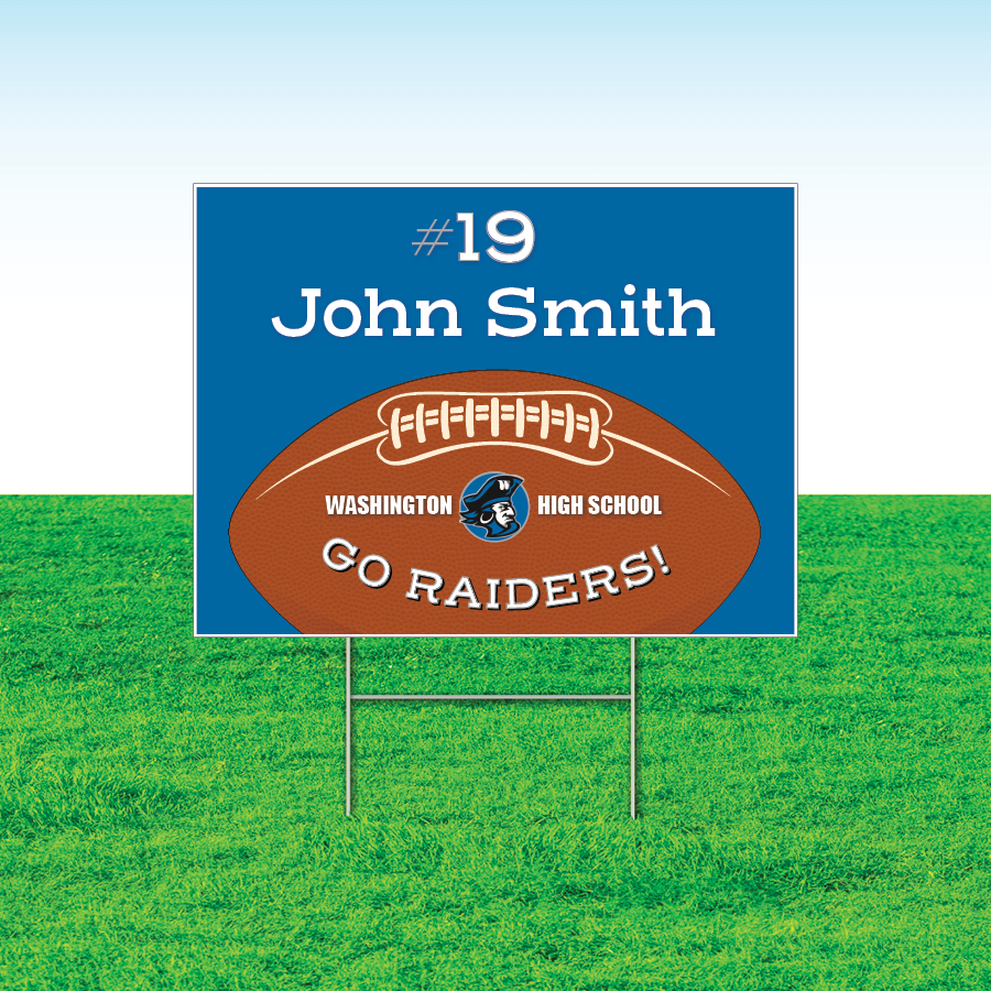 Football Team Yard Signs, Rectangular or Contour Cut, Customizable