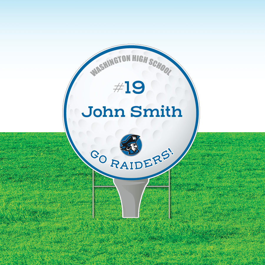 Golf Team Yard Signs, Rectangular or Contour Cut, Customizable