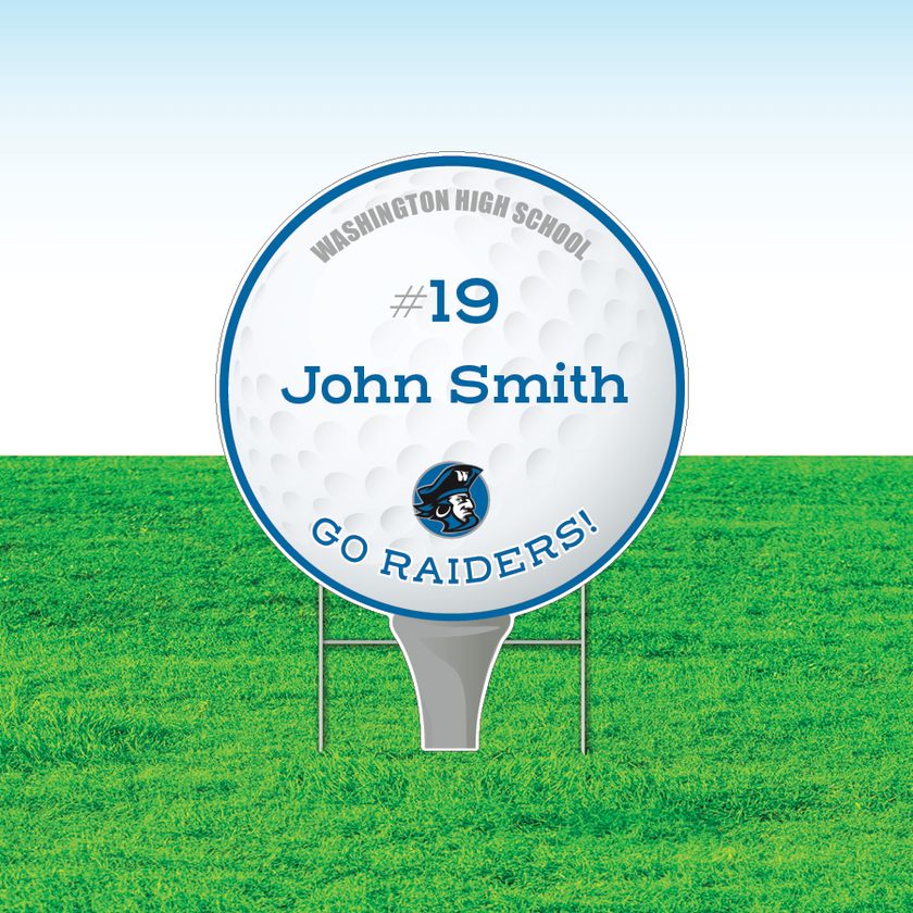 Golf Team Yard Signs, Rectangular or Contour Cut, Customizable