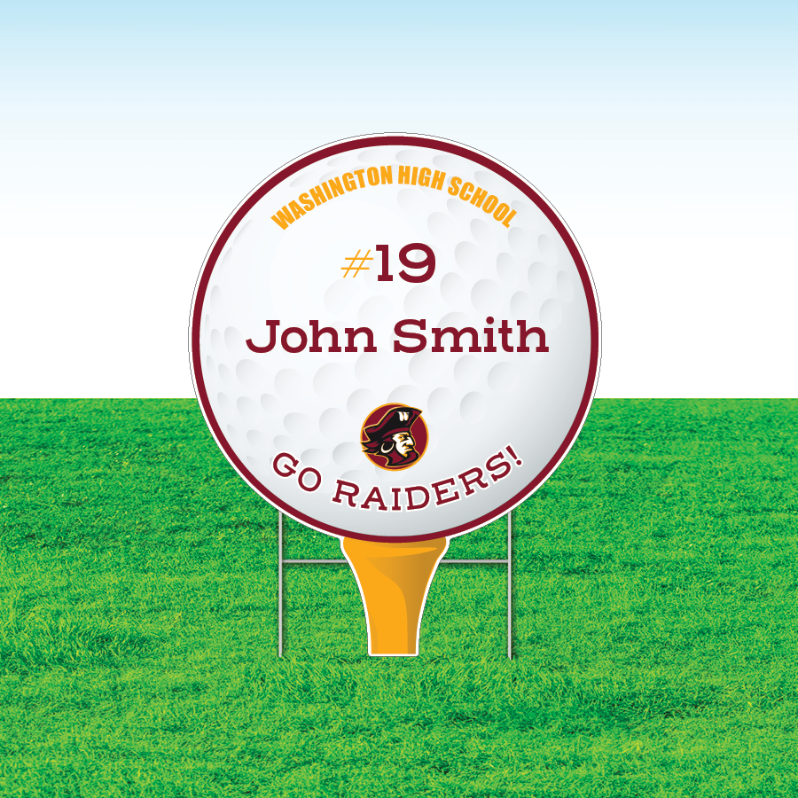 Golf Team Yard Signs, Rectangular or Contour Cut, Customizable