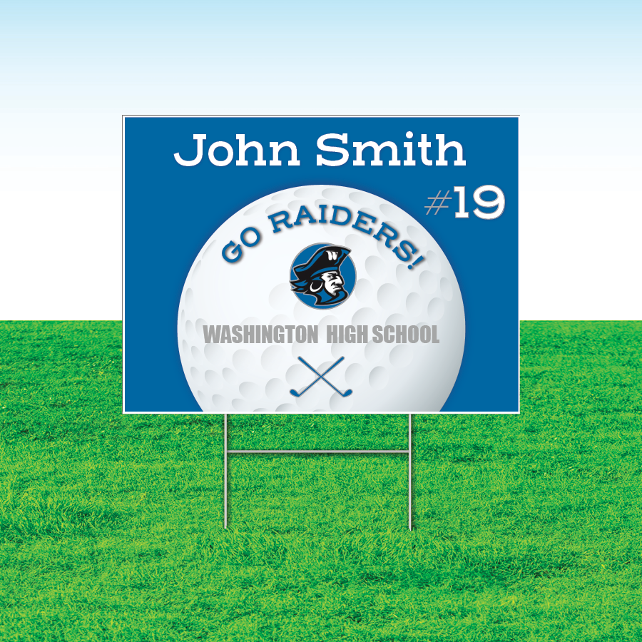 Golf Team Yard Signs, Rectangular or Contour Cut, Customizable