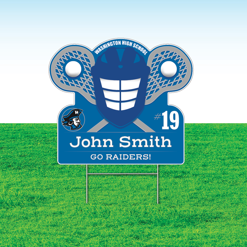 Lacrosse Team Yard Signs, Rectangular or Contour Cut, Customizable