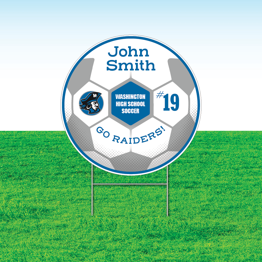 Soccer Team Yard Signs, Rectangular or Contour Cut, Customizable