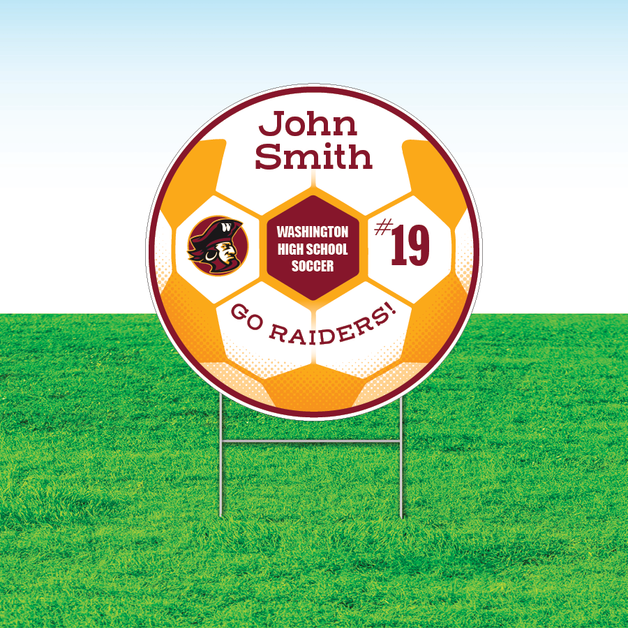 Soccer Team Yard Signs, Rectangular or Contour Cut, Customizable