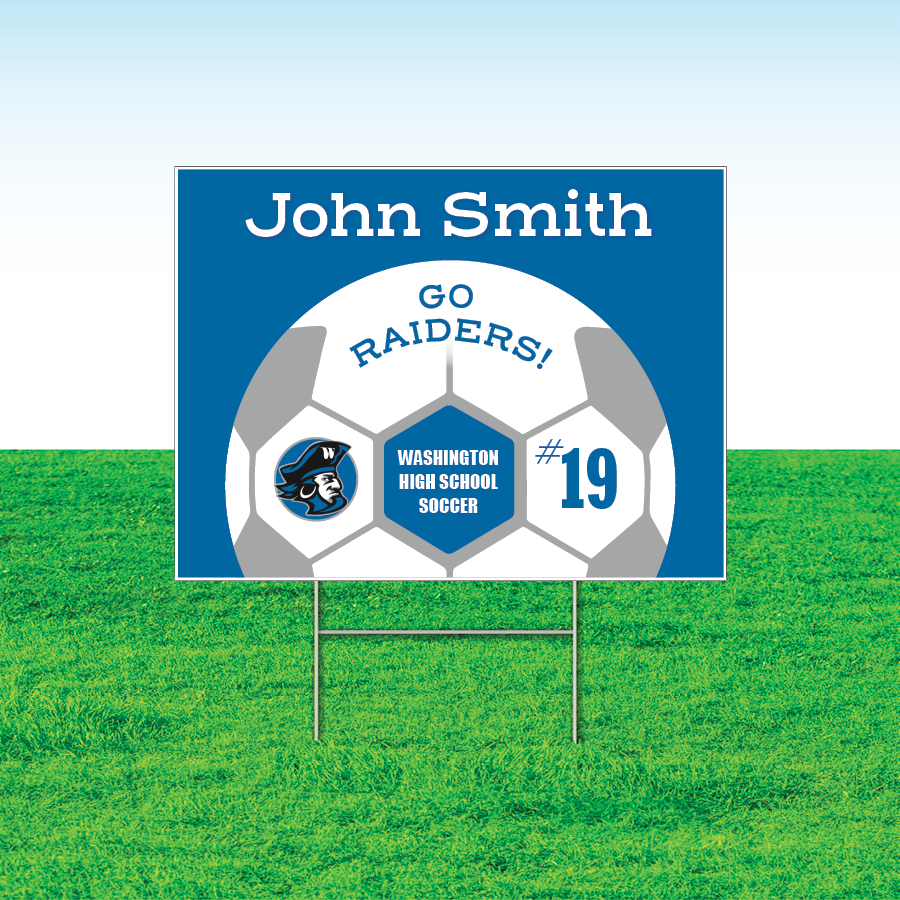 Soccer Team Yard Signs, Rectangular or Contour Cut, Customizable