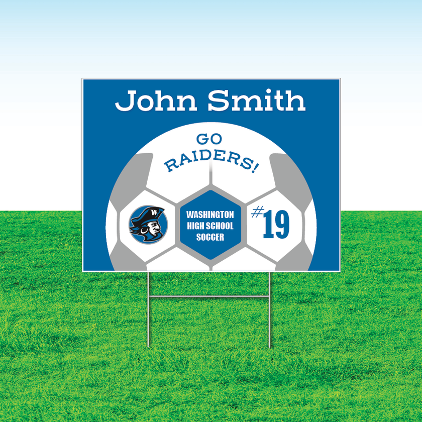 Soccer Team Yard Signs, Rectangular or Contour Cut, Customizable