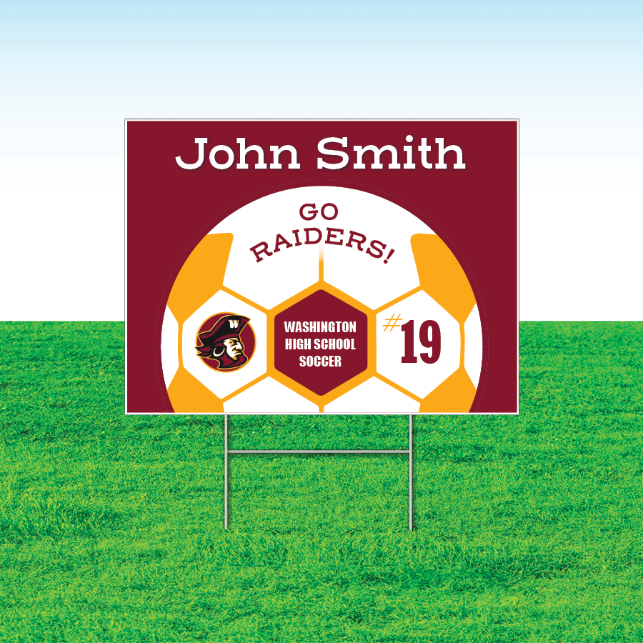 Soccer Team Yard Signs, Rectangular or Contour Cut, Customizable