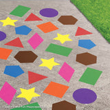 Shapes That Shape You Up Reusable Stencil on Concrete.