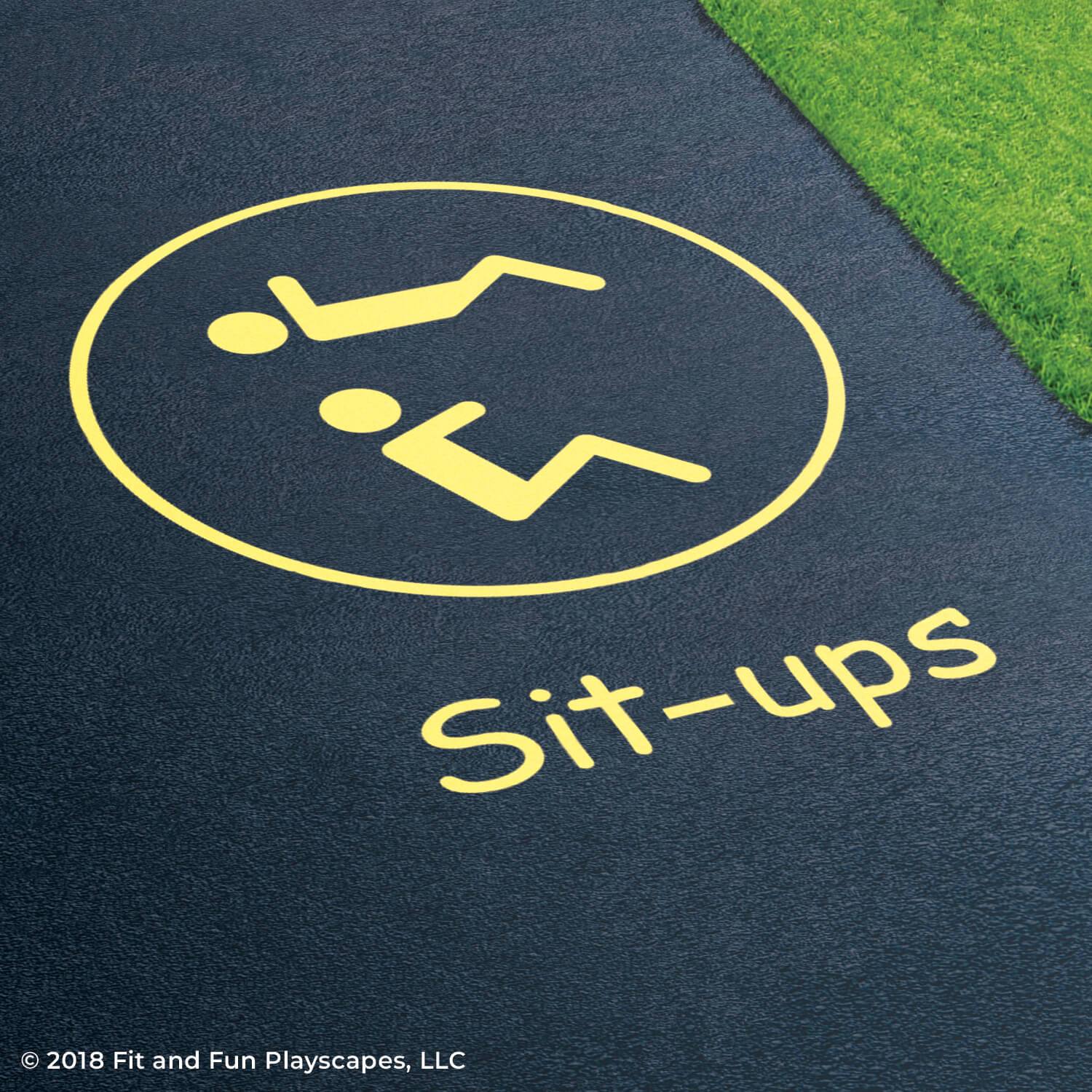 Sit-ups Reusable Playground Stencils