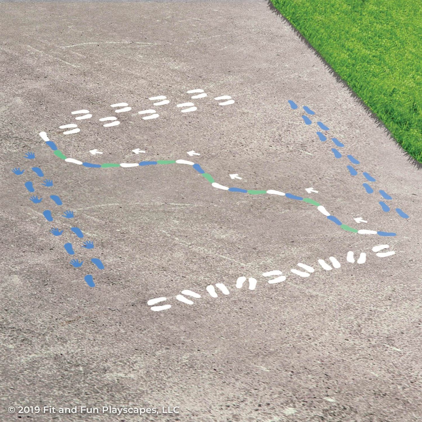 Arrow, Shoe & Hand Prints Reusable Playground Stencil