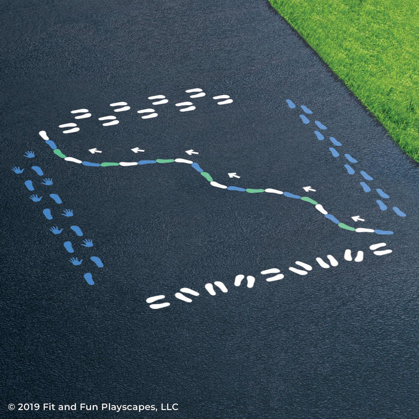 Arrow, Shoe & Hand Prints Reusable Playground Stencil